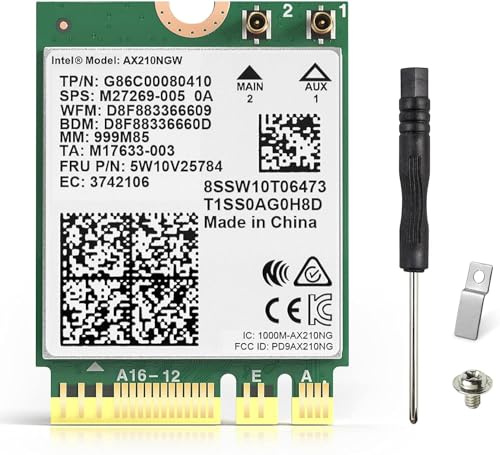 EDUP WiFi 6E AX210 NGW Wireless Card, Intel Laptop Network Adapter with Bluetooth 5.3, Tri-Band 5400Mbps WiFi Module, M.2/NGFF 2230 WiFi Chip, MU-MIMO, Supports Windows 10/11 (64-Bit)