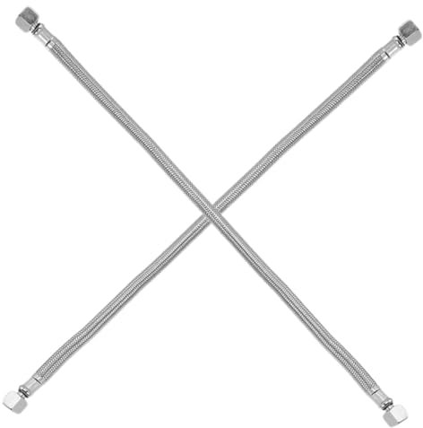 HOMSFOU Air Compressor One-Way Valve 2Pcs Stainless Steel Hose Replacement with Brass Tube for Garage and Industrial Power Tool Accessories