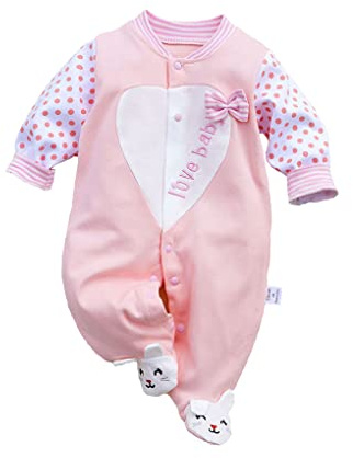 KIDDLETOWN Baby Sparklätt Långärmad, Baby Pyjama, Babykläder Flickor, Babypyjamas Bomull, Pyjamas för Flickor Pojkar, 3-6 Månader