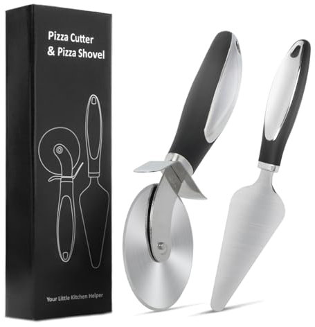 XIKAYA Roulette à Pizza, Coupe Pizza aciers inoxydables, Couteau pizza, Découpe pizza, Avec protection des mains pour tous les types de pizzas(2 pièces)