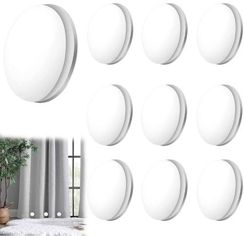 RXKFIGX 10 Pairs Magnetic Shower Curtain Weights, White Round Curtain Magnets Closure, Waterproof Magnetic Drapery Clips, Outdoor Curtain Liner Magnets For Drapery, Tablecloth, Refrigerator, Flag
