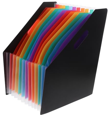 Veemoon Raccoglitore Fisarmonica in Plastica Portadocumenti Fisarmonica da Tavolo Organizer Verticale Strati per Ricevute e Documenti Design Espandibile e Retrattile per Spazio di Lavoro