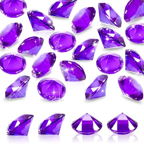 TOAOB 25 Piezas Diamantes Decorativos Grandes 30 mm Acrílicos Morado