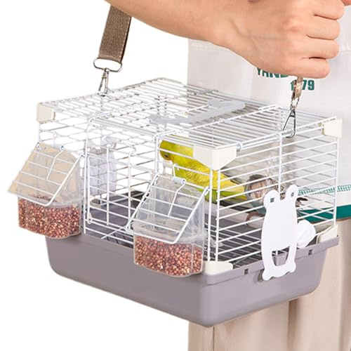 Transportín para Aves, Jaula Portátil para Pájaros, con Asa, Accesorios Resistentes para Ninfas Agapornis Y Diamantes