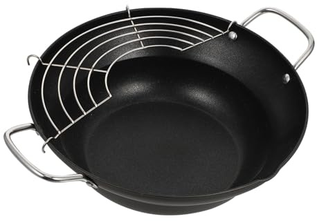 DECORNIJIA Friggitrice Tempura Giapponese Superficie Antiaderente e Design Compatto in Acciaio Inossidabile Padella Mini per Cucina e Casa per Fornello a Induzione