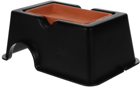 ULTECHNOVO Escondite para Reptiles de Plástico Negro Forma de Cueva, Ambiente Cómodo y Estable Adecuado para Terrarios y Acuarios de Tortugas y Mascotas