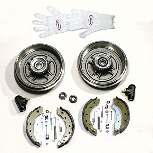 Autoparts-Online Set 60005606 Bremstrommel Set mit ABS-Ringen + Radlagern für hinten/für die Hinterachse