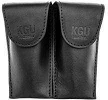 KGUBrass Tasche für Trompetenmundstück, Leder, Braun Handgefertigt, Schwarz