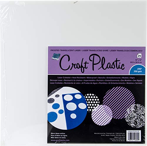 Grafix Craft Plastic Sheets 12X12 25/Pkg-Frosted .010, Multi