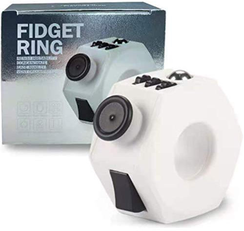 YOULIKE Fidget Toy Sensory Cube Toy – Giocattolo cubo con palla clic, anello di decompressione Fidget Finger Toy per ADD ADHD sollievo dallo stress per adulti (nero)
