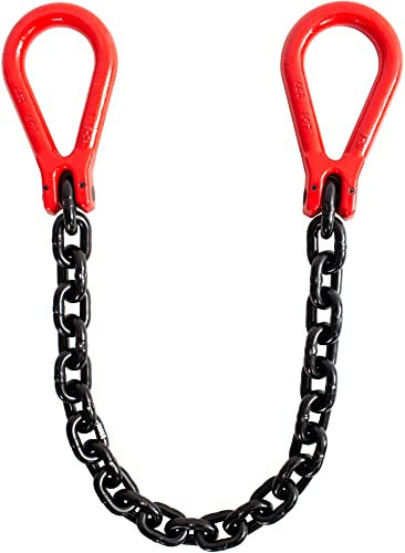 Grade 8 3.15 tonne 10mm Reevable Collar Single Leg Lifting Sling Rigging Chain (1mtr)
