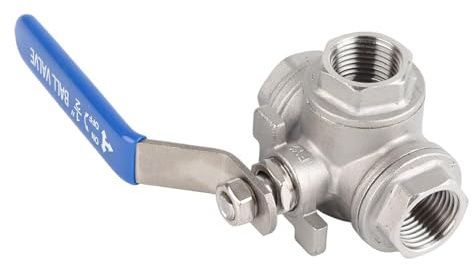 1 Unidad DN15 1/2 válvula de Bola de Puerto Estándar Válvula de Bola de Puerto T de 3 Vías Válvula de Bola SUS304 de Acero Inoxidable Conector de Rosca Hembra