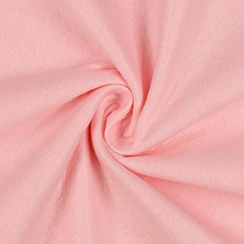 Mondo Tessuti - Tagli di Tessuto Panno Lenci - Feltro 1mm - Disponibile in Diversi Formati e ben 60 Colori (100X95CM, ROSA BABY)
