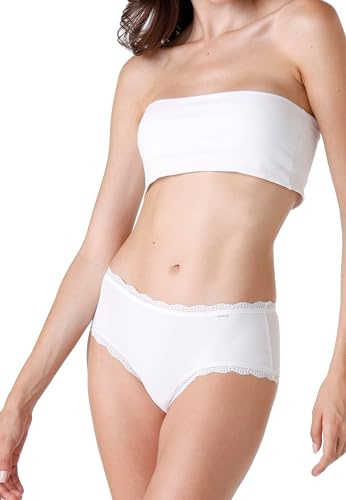 Lovable Slip Shorty in Cotone e Pizzo, Pacco da 3, Mutande Culotte, Fianco Alto, Mutande Traspiranti, Comfort Totale, Fancy Soft Cotton Lovely Donna X3