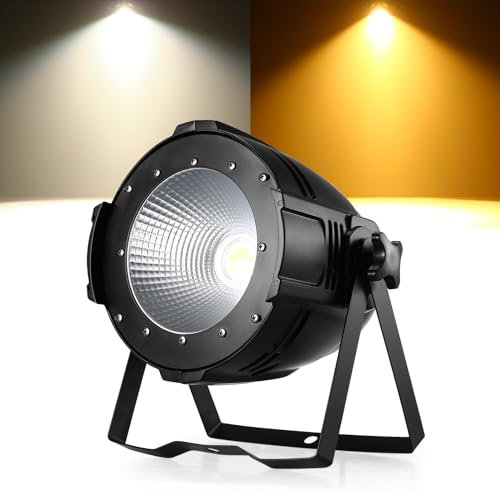 ZonQoonz 100W COB Par Licht Kaltweiß/Warmweiß Bühnenlicht, LED Par Scheinwerfer mit DMX512/ Master-Slave, Stroboskop Strahler Licht für Fotografie, Kirche, Geburtstag, Hochzeit, DJ, Disco