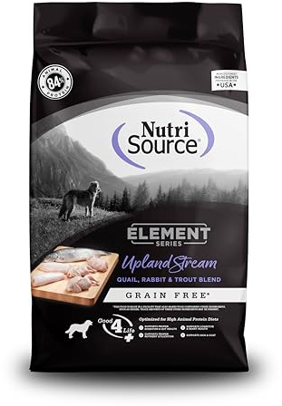 NutriSource Element Series Upland Stream Dry Dog Food, Quail, Rabbit & Trout, 12LB