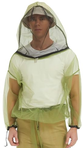 HENNCHEE Mosquito Jacket for Adult, Mesh Net Bug Jacket Proof Clothing