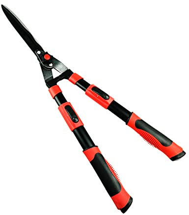 XAoSCd Garden Hedge Shears Gardening Tools, Hedge Clippers 27 Inches Manual Garden Hedge Shears With Wavy Carbon Steel Blade For Trimming Boxwoods,