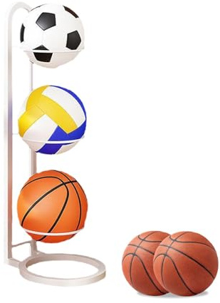 Generico Rastrelliera da Basket | Rastrelliera per Palloni | Porta Palloni da Basket | Ripiano per Palloni in Ferro Multistrato | Supporto per Palloni | Rastrelliera Verticale per Palloni