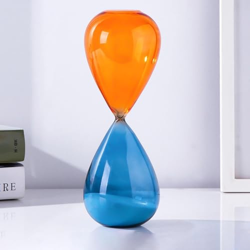 Clessidra in vetro soffiato a mano da 60 minuti, clessidra bicolore minimalista, decorazione da scrivania, per casa, cucina e ufficio, (XL, 1 ora)