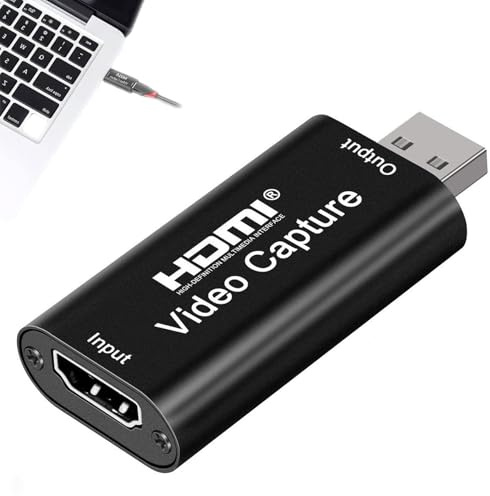 afhgdjr Adaptateur HDMI USB,Adaptateur USB vers HDMI,Carte d'acquisition Vidéo 1080p,Carte de Capture Portable Plug-and-Play pour Le Streaming en Direct,l'enregistrement Vidéo ou Le Streaming