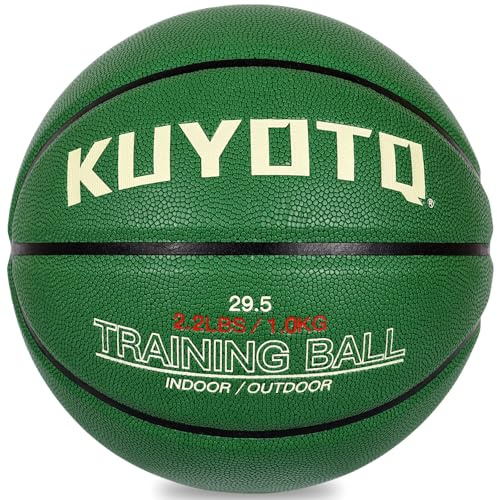 KUYOTQ 2.2LBS 29.5 Weighted Training Basketball Size 7 Composite Indoor Outdoor Heavy Training Basketball 29.5 for Improving Ball Handling Dribbling Passing and Rebounding Skill