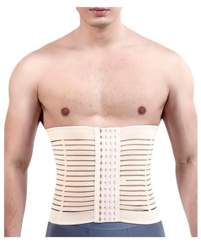 Cintura Dimagrante da Uomo Cintura A Compressione Graduata Intimo Modellante per La Pancia Fascia per Pancia E Addome Cintura di Supporto Lombare(Apricot,XX-Large)