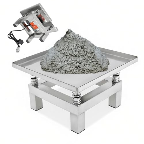 HuanSebesity Concrete Vibrating Table for Molding and Vibration Testing,Concrete Shaker,Small Concrete Vibrating Table,Stainless Steel Mini Vibration Test Bench Test Block for Industry 50x50cm