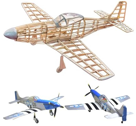 Your Day Mate P-51 D Mustang Slow Flyer Kit pour modèle réduit d'avion, échelle 1:30, envergure 400 mm, kit de Construction de modèle d'avion RC, Avion en Bois à Construire soi-même