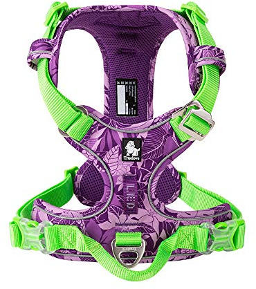 WINHYEPET True Love No-Pull hundsele, justerbar utomhusväst reflekterande nylon mjuk husdjurssele hund lämplig små medelstora stora raser TLH5653 (amouflage lila, L)