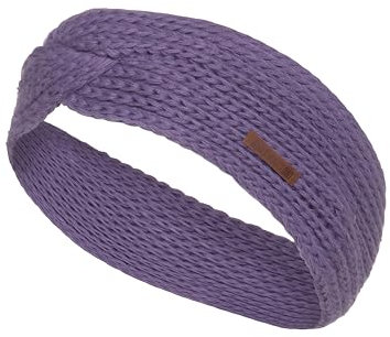 Knit Factory - Joy Stirnband - Gestricktes Damen Haarband - Ohrenwärmer mit Wolle - Hochwertige Qualität - Violett