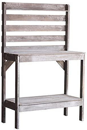 YYUN Wooden Potting Bench Tables, Gardening Work Station Table with Fir Wood, Large Storage Space Gardening Tables for Porch, Greenhouse, Backyard 39.3L X 17.7W X 61H Inch