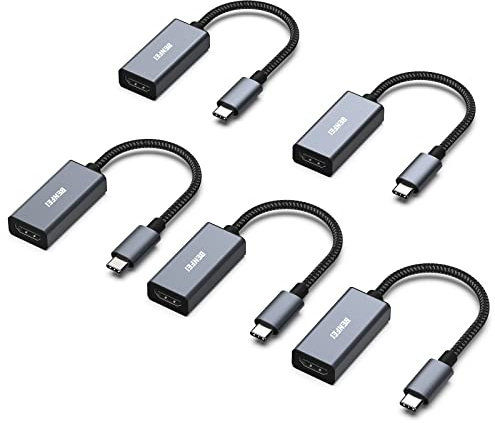 BENFEI 5 Pack USB C to HDMI Adapter 4K@60Hz, USB Type-C to HDMI Adapter [Thunderbolt 3/4/5 Compatible] with iPhone 15 Pro/Max, MacBook Pro/Air 2023, iPad Pro, iMac, S23, XPS 17, Surface Book