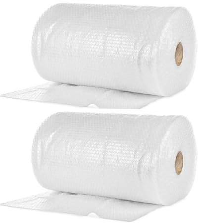 2 X Bubble Wrap Large Packaging Roll 300mm x 4m Small Air Bubbles Packaging for Moving House & Packing Storage Boxes & All Fragile Items Wrap