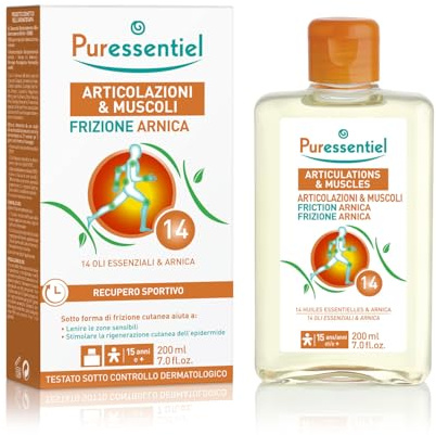 Puressentiel - Articulations & Muscles - Friction Arnica aux 14 Huiles Essentielles - Formule 100% d'origine naturelle - Aide à soulager les zones sensibles - 200 ml