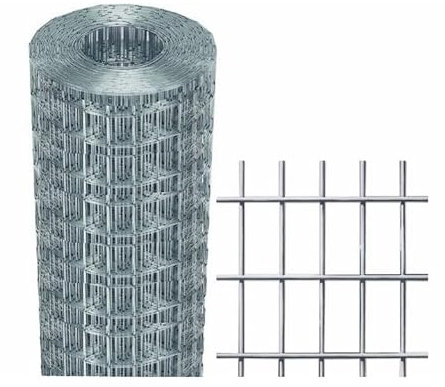 Rouleau 10 m treillis métallique électrosoudé et galvanisé maille 50 x 75 mm pour clôture de construction - 150 cm