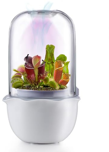 Venus Fly Trap Terrarium Pot with Timer Grow Light&Fan,Plant Terrarium kit for Moss&Cactus,Smart Planter for Carnivorous Plants&Butterwort,Valentine Birthday Gifts for Women Garden Lover(no Plant)