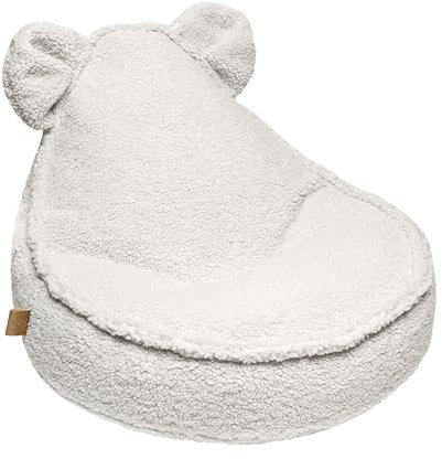 MEOWBABY Sitzsack Kinder – Bequemer Kindersessel mit Füllung – Sitzsack Kinderzimmer – Weicher Bodensessel für Kleinkinder – Waschbarer Bezug – Kindersitzsack für Mädchen & Jungen, Bearly, Cremig