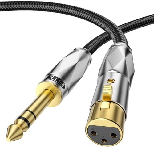 EMK Symmetrisches 6,35 mm auf XLR Kabel, 1,5 Meter, für Mischpulte, Mikrofon, Gitarre, Verstärker, Lautsprecher