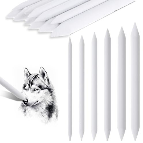 12 Stück Radierstift Skizzen Papierwischer Malerei Radierstift Skizzenpapier Radierstifte Mischstifte und Papierstift Mischstäbchen zum Zeichnen für Schüler Skizzieren Skizzierwerkzeuge