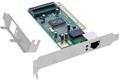InLine Tarjeta de Red Gigabit 10/100/1000 Base-T Ethernet LAN, 1 GB/s, PCI, a Partir de Win 98SE, Server 2003, Linux 2.4, macOS X 10.4, Incluye Soporte de Perfil bajo, 51115B