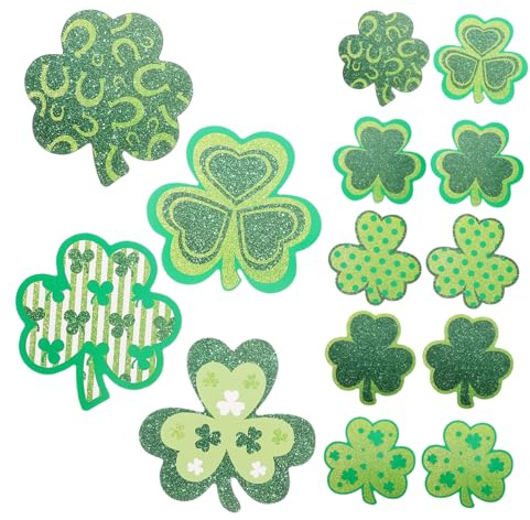 FUTUREORYY 16st Shamrock Dekorationer För Patricks Day Klistermärken För Fest Och Heminredning Charmig Irländsk Design Lätt Att Använda Och Ta Bort För Fester Och Kontor