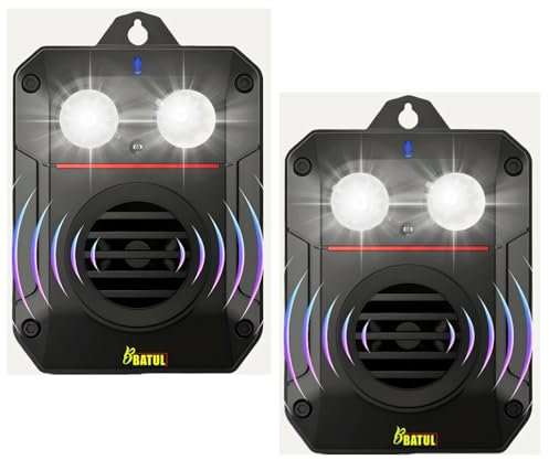 2X Ultraschall Marderschreck batteriebetrieben – IP65 wasserdicht, USB Kabel DirektAnschloss oder AA-Batterien | Stroboskoplicht + Ton | Magnetbefestigung | Für Auto, Garten, Dachboden, Garage,usw