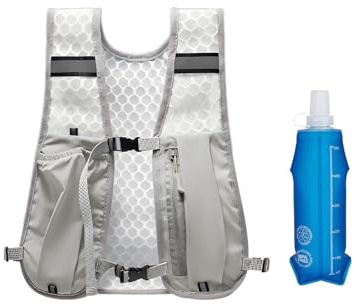 Running Hydration Vest for Men and Women Lightweight Running Vest with Water Bottles 500ml Soft Flask, Adjustable Trail running Backpack for Marathon, Hiking, Cycling