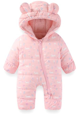 WYTbaby Combinaison de neige pour bébé - Combinaison d'hiver chaude avec capuche - Combinaison épaisse pour garçons et filles de 3 à 24 mois
