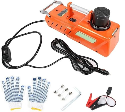 GBHJJ Cric Elettrico per Auto, Kit di Sollevamento Idraulico per Cric Elettrico per Auto CC 12V, Portatile e Facile da Usare, per SUV, Furgoni, per Assistenza Stradale e Riparazioni di Emergenza