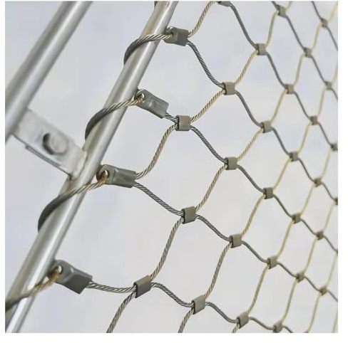 Rete di sicurezza flessibile in acciaio inox, 7 cm/1,5 mm, per ringhiera per scale da giardino, protezione anticaduta (1 x 20 m) per uso esterno