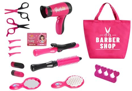 Juego de peluquería para niños, juego de peluquería, juego de peluquería | Juego de salón de belleza para niñas, bonito juego de juguetes de salón para desarrollar la coordinación mano-ojo, juego