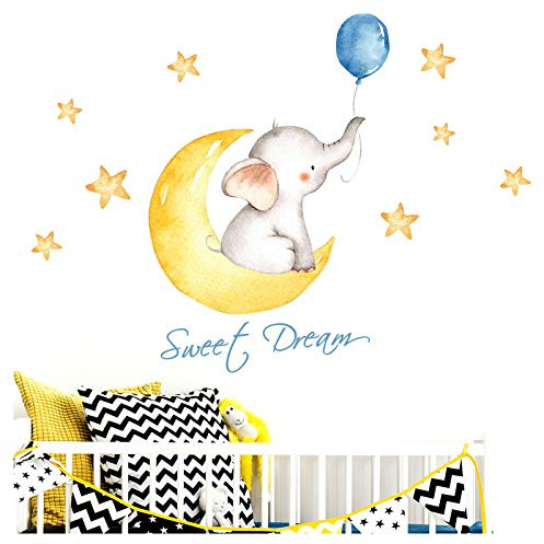 Little Deco Wandtattoo Sweet Dream Elefant Mond & Sterne DL190
