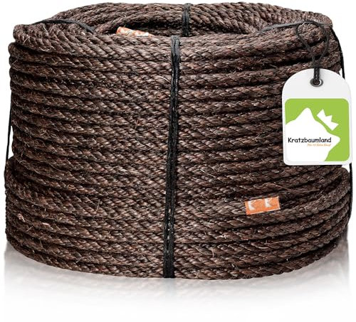 Kratzbaumland Premium-Sisalseil braun 6 mm, braunes Sisalseil für Kratzbäume (versch. Längen) (20 Meter)